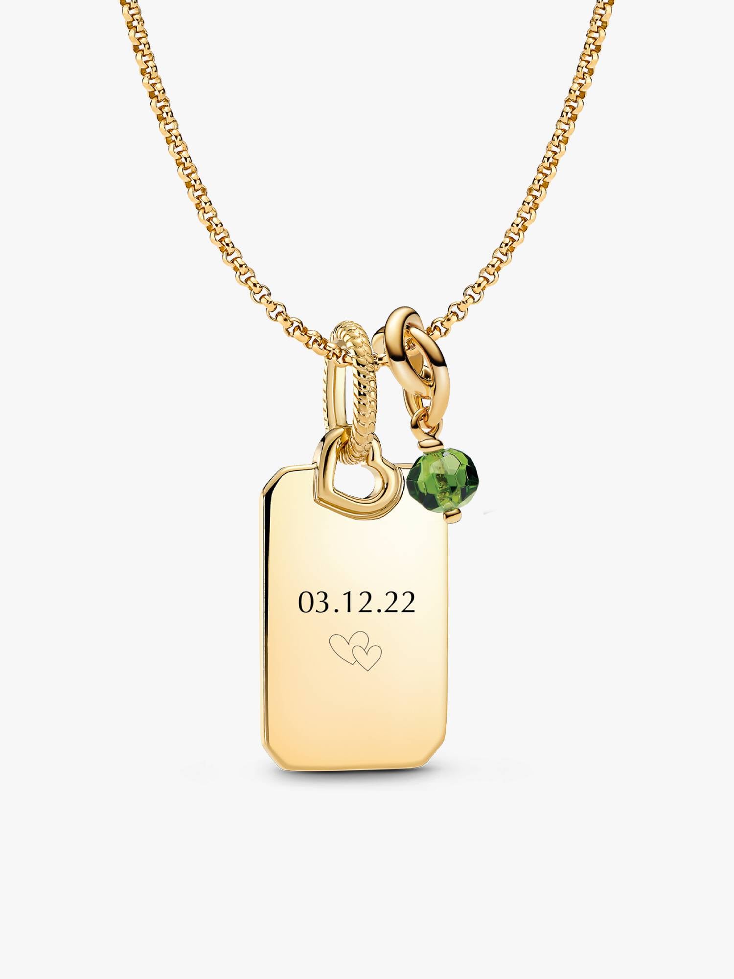 Augusti Graverbar Hängande Berlock Halsband Set