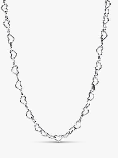 Collierhalsband med länkade hjärtan
