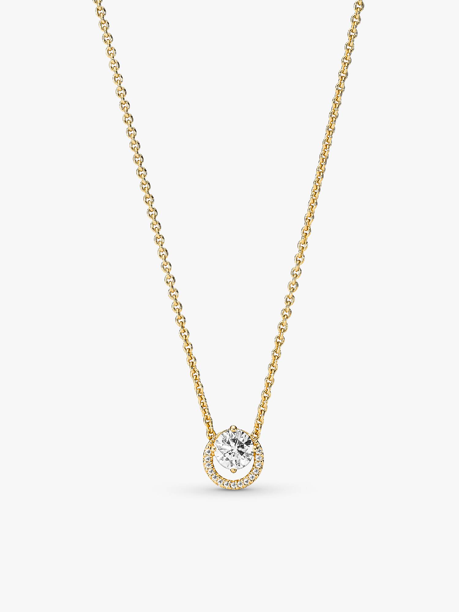 Glittrande Runt Halo Pendant Collier Halsband