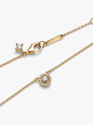 Glittrande hängsmycke och halsband