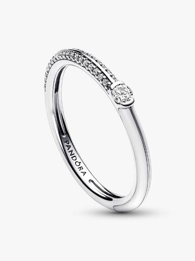 Dubbel Pandora ME-ring med vit sten
