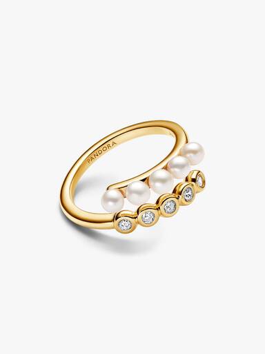 Öppen ring med behandlade odlade sötvattenspärlor