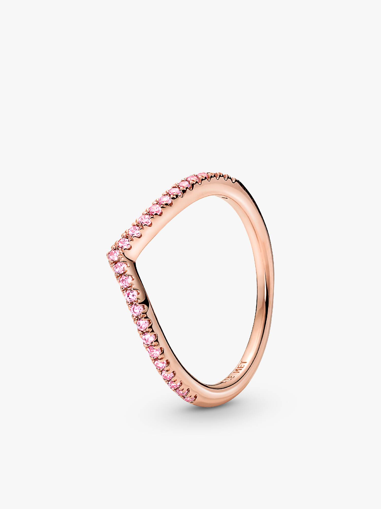Pandora Timeless wishbone-ring med rosa stenar