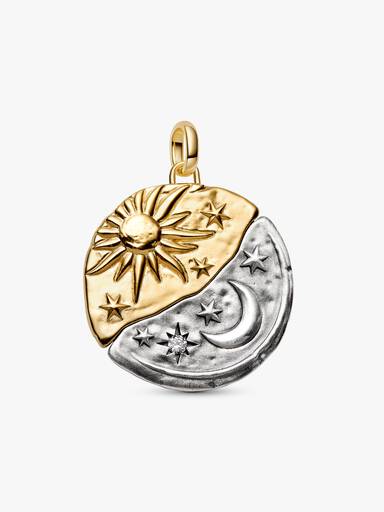 Stor medaljongberlock med sol och måne