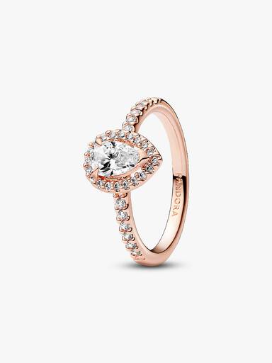 Ring med glittrande halo