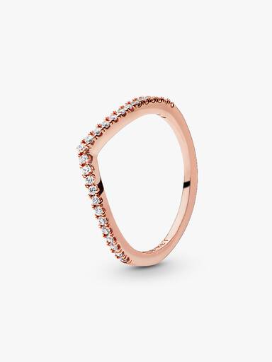 Glittrande wishbone-ring
