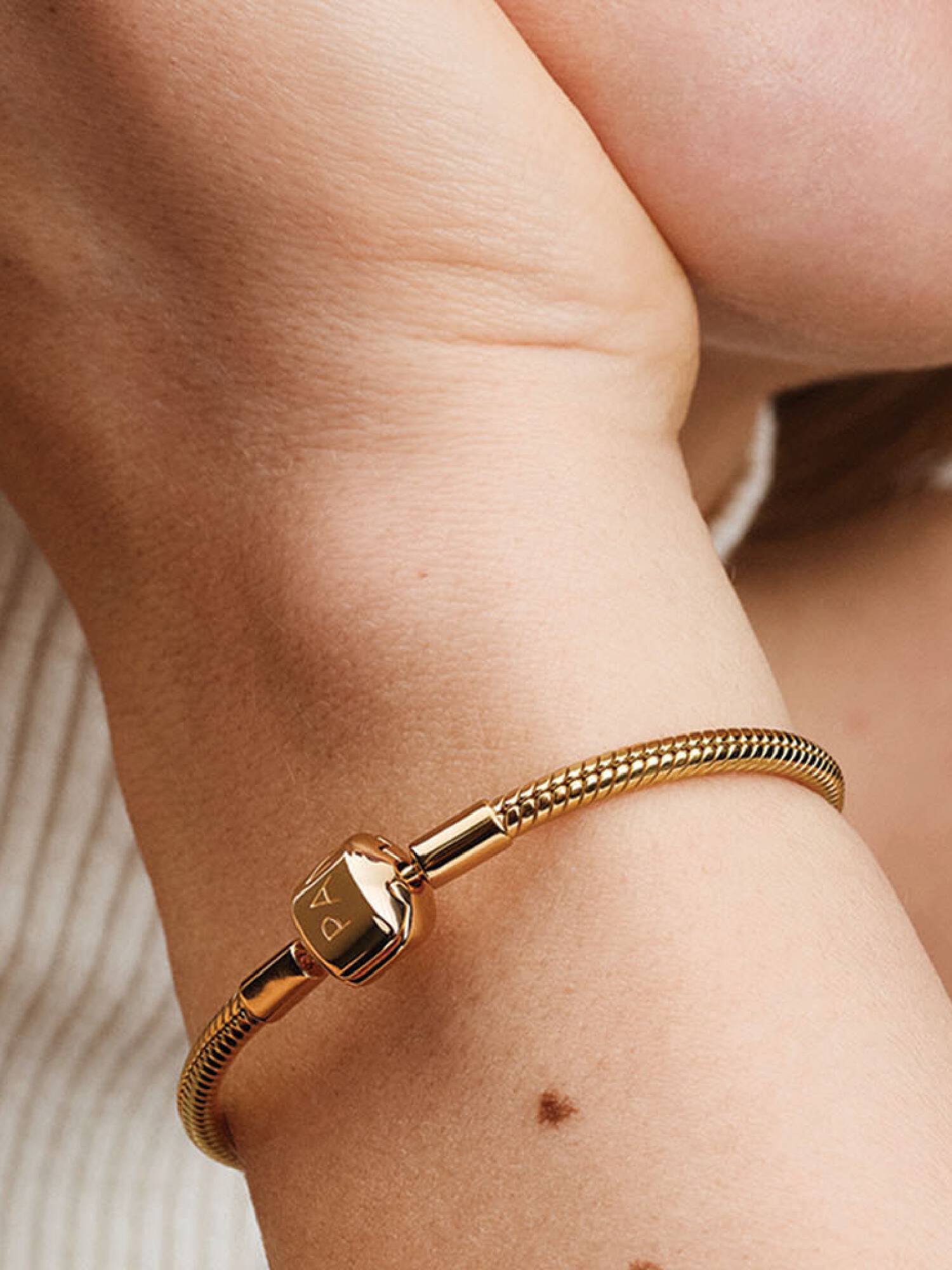 Ormkedjearmband med cylinderformat lås