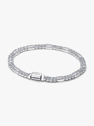 Pansarkedjearmband med ovala länkar