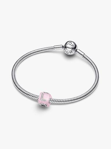 Rosa Love Cube-berlock i muranoglas