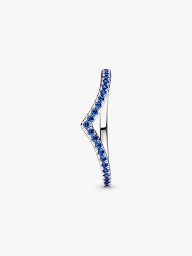 Pandora Timeless wishbone-ring med blå stenar