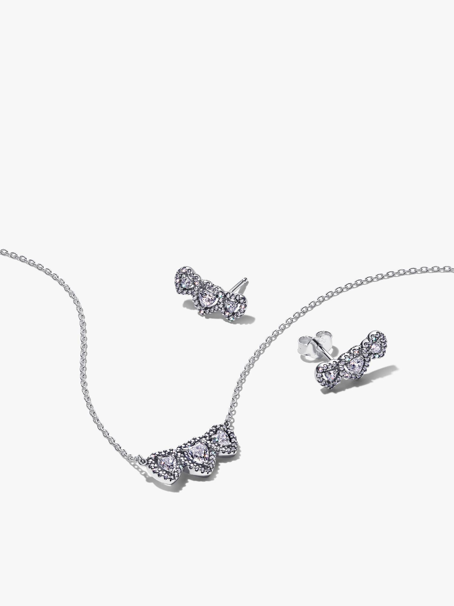 Hjärttrio halsband & örhängen set