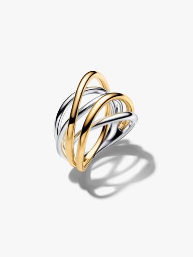 Tvåfärgad sammanflätad ring