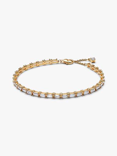 Glittrande tennisarmband med baguetteslipade stenar