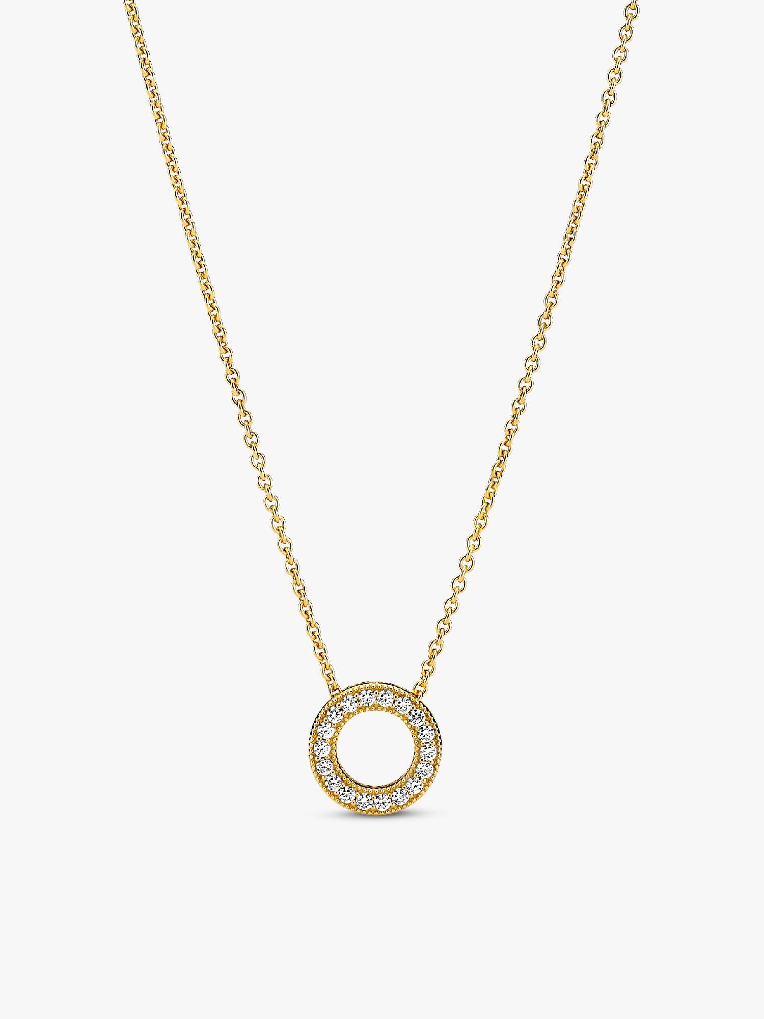 Pandora glittrande halsband med logotyp