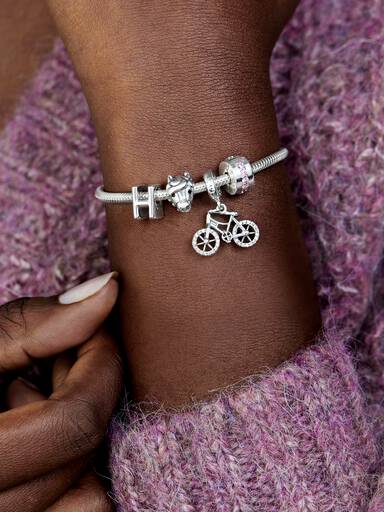Glittrande rosa clipberlock