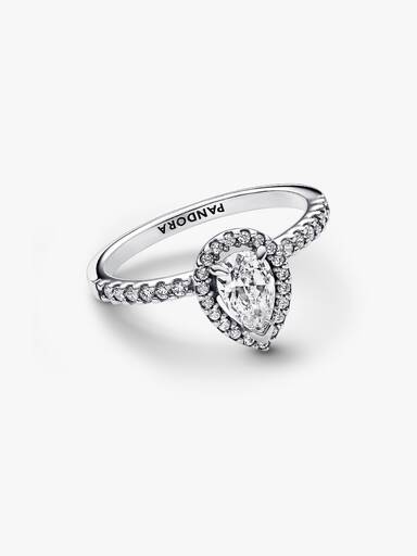 Ring med glittrande halo