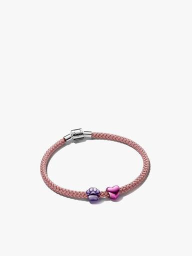 Armbandsset med tass- och hjärtberlock på snöre