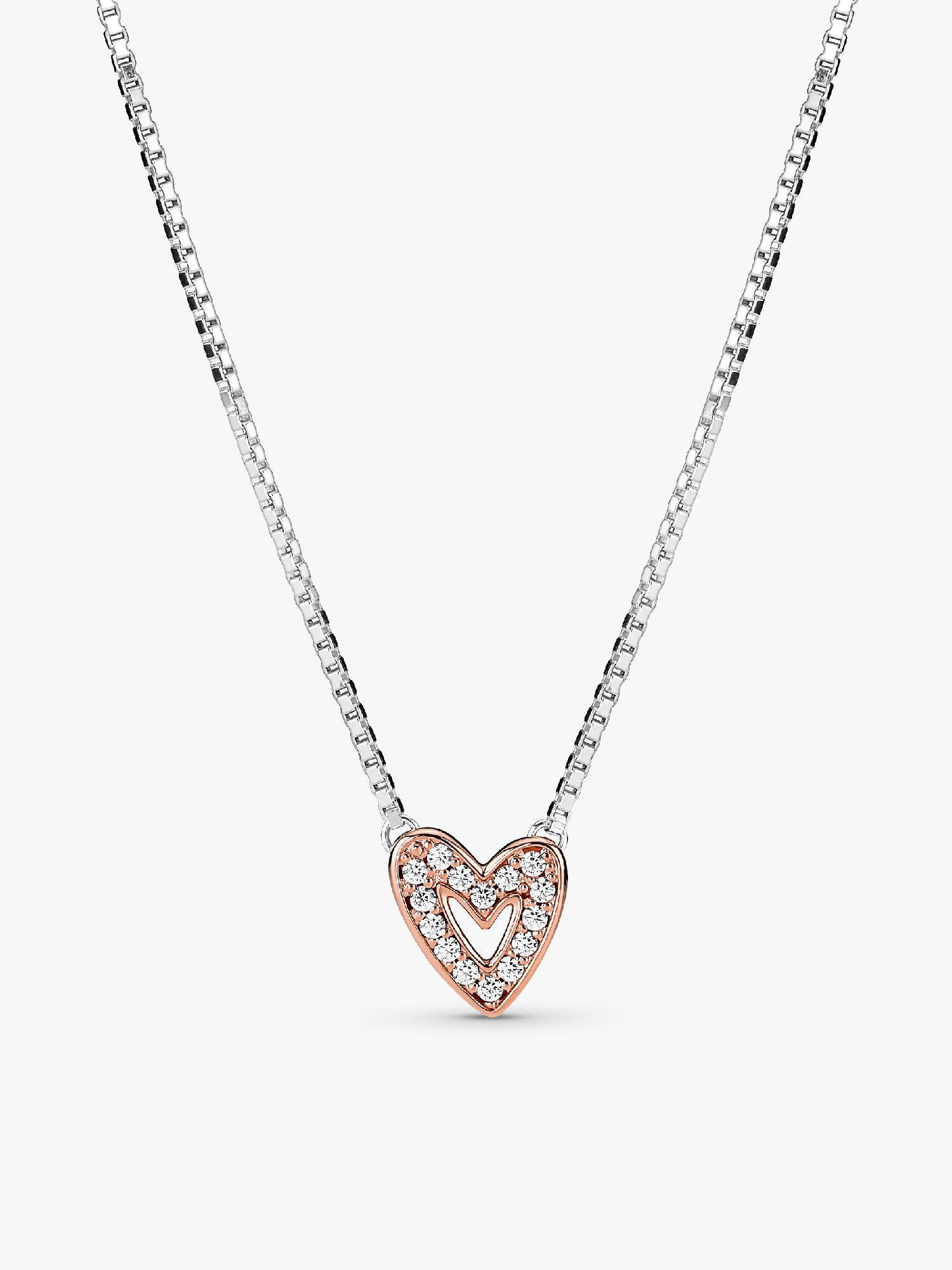 Glittrande Freehand-hjärta, halsband