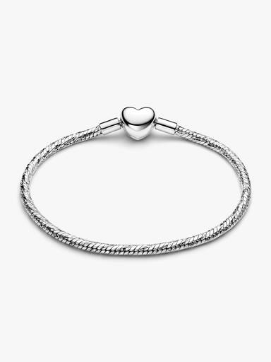 Facetterat ormkedjearmband med hjärtlås