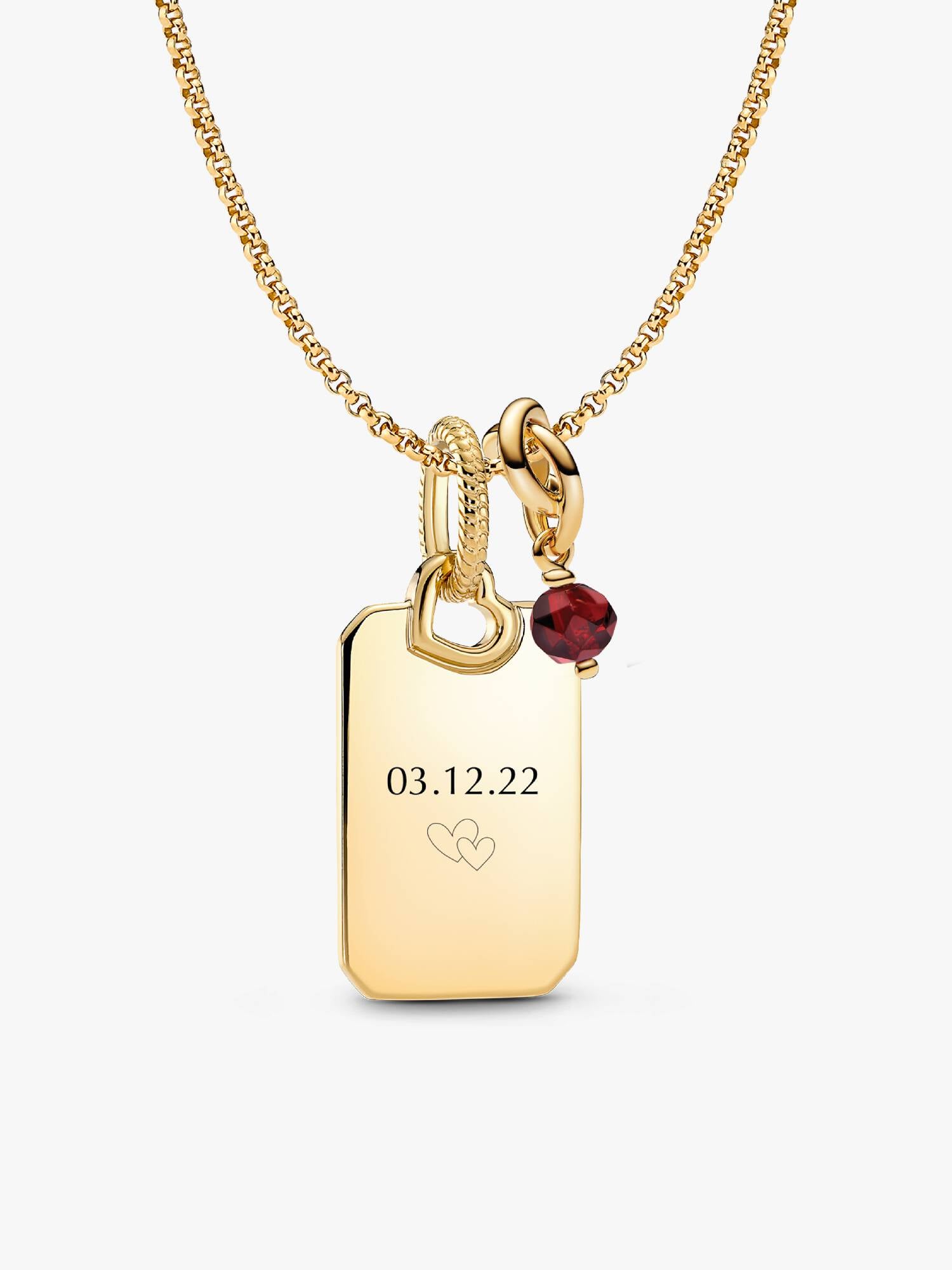 Januari Graverbar Hängande Berlock Halsband Set