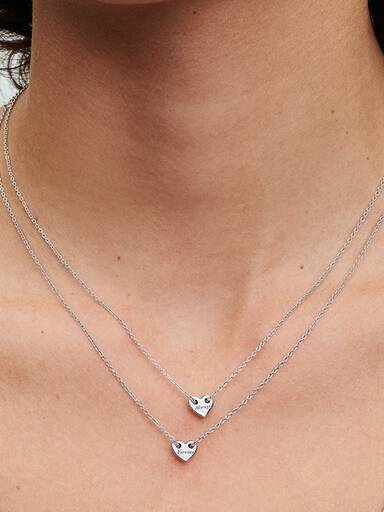Delbart collierhalsband med hjärtformat hängsmycke