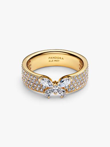 Ring med glittrande fjäril
