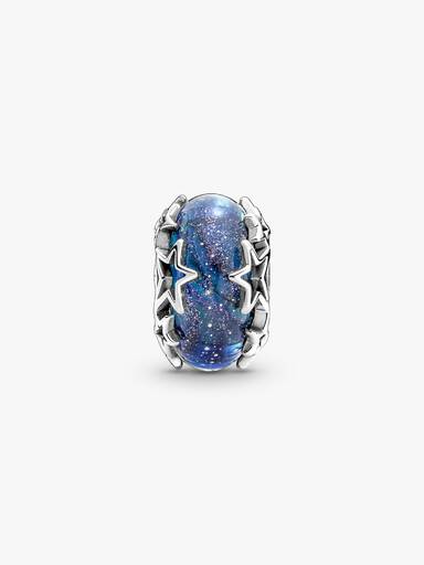 Galaxy Blue & Star Murano Berlock