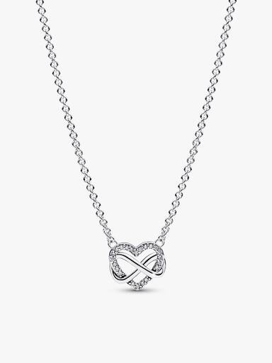 Glittrande Infinity Heart-halsband & stiftörhängen