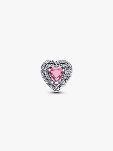 Berlock med rosa hjärtformade kristaller