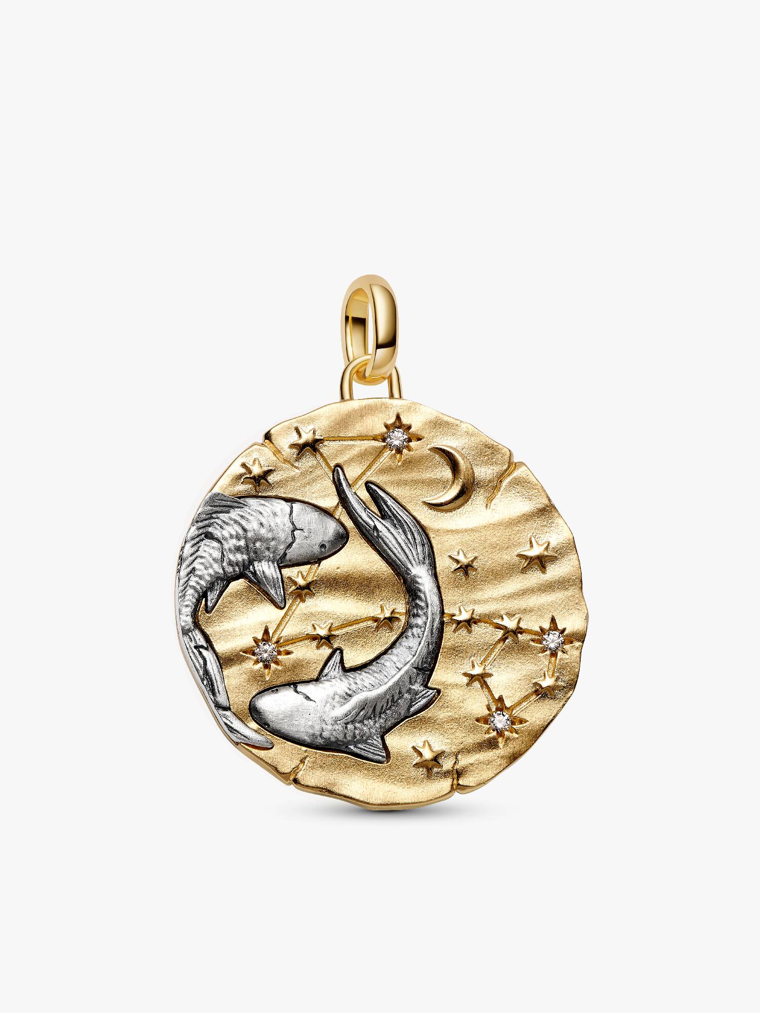 Stor medaljongberlock med stjärntecknet Fiskarna