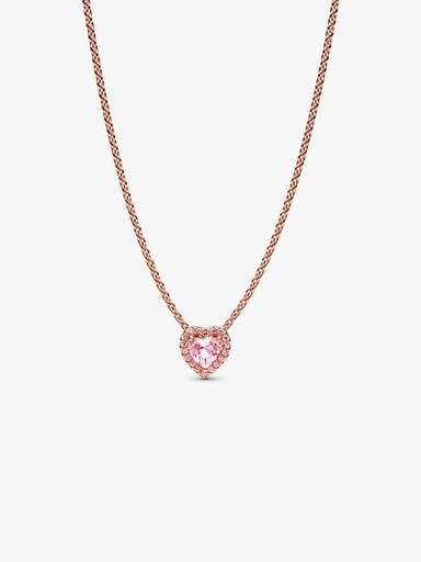 Collierhalsband med rosa sten