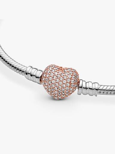 Pandora Moments ormkedjearmband med pavéhjärta