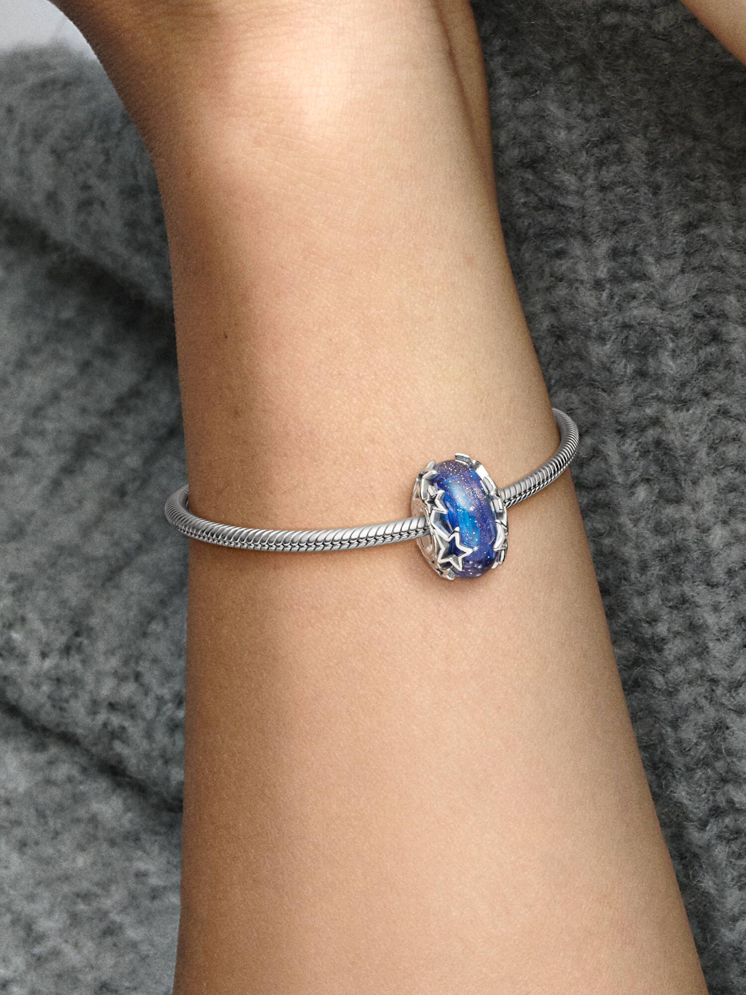 Galaxy Blue & Star Murano Berlock