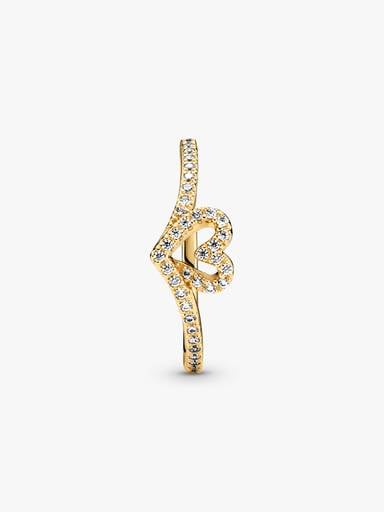 Pandora Timeless wishbone-ring med glittrande stenar