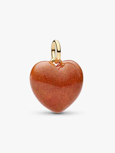 Hängberlock med orange puffigt hjärta