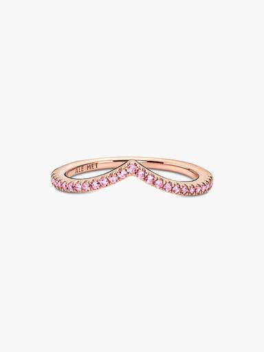 Pandora Timeless wishbone-ring med rosa stenar