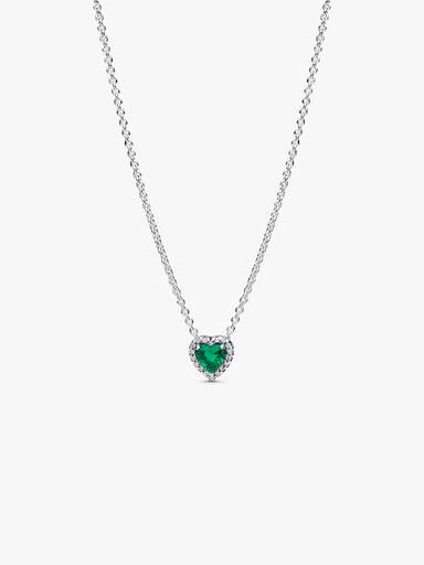 Halsband med gröna upphöjda hjärtan