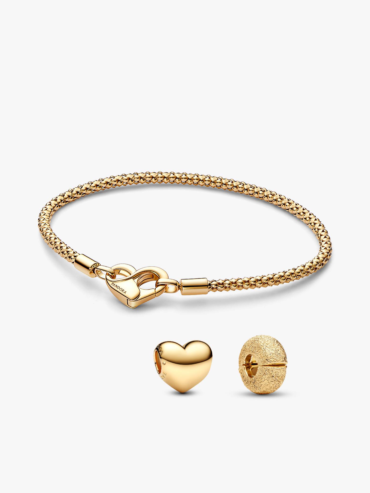Guldpläterat Armband & Hjärtclip Set