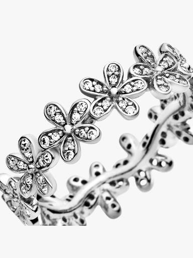 Silverring med tusensköna