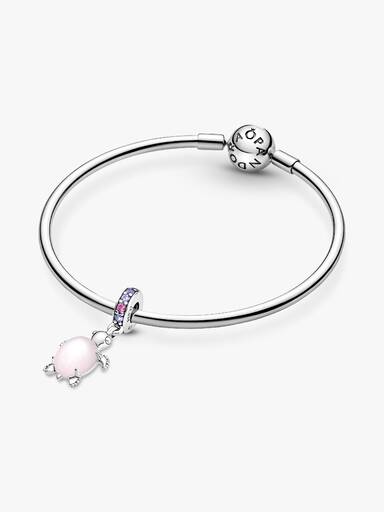 Skölpaddsberock med rosa muranoglas