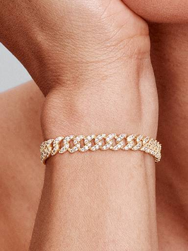 Kubanskt glittrande kedjearmband