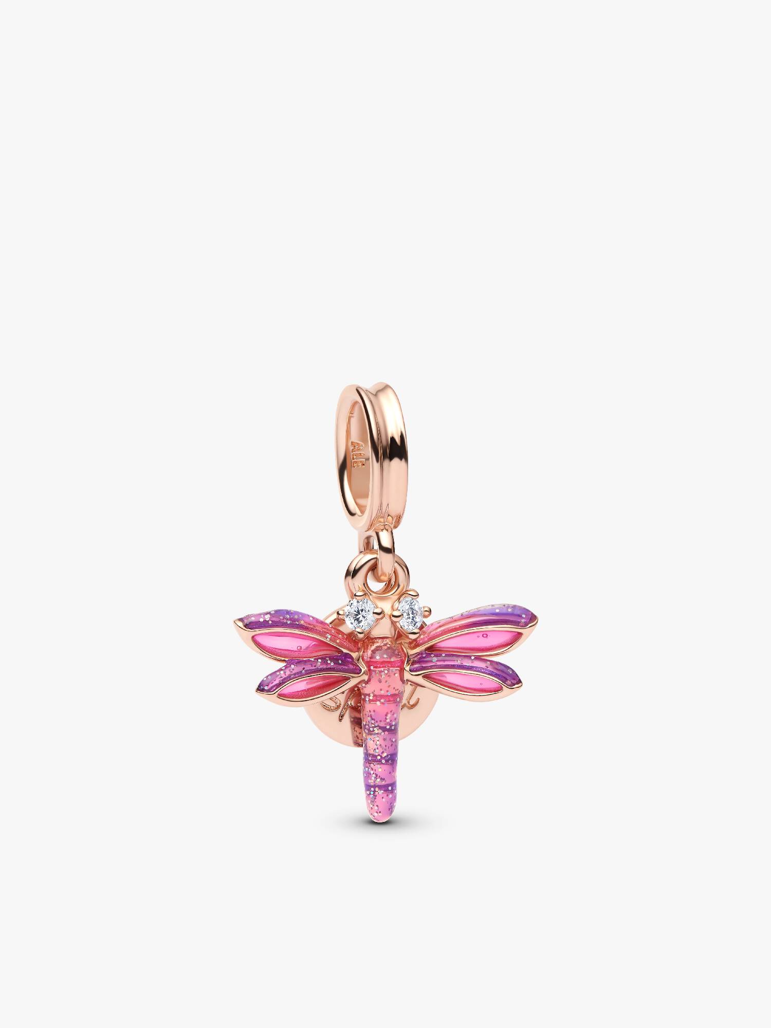 Dubbel hängberlock med en rosa trollslända