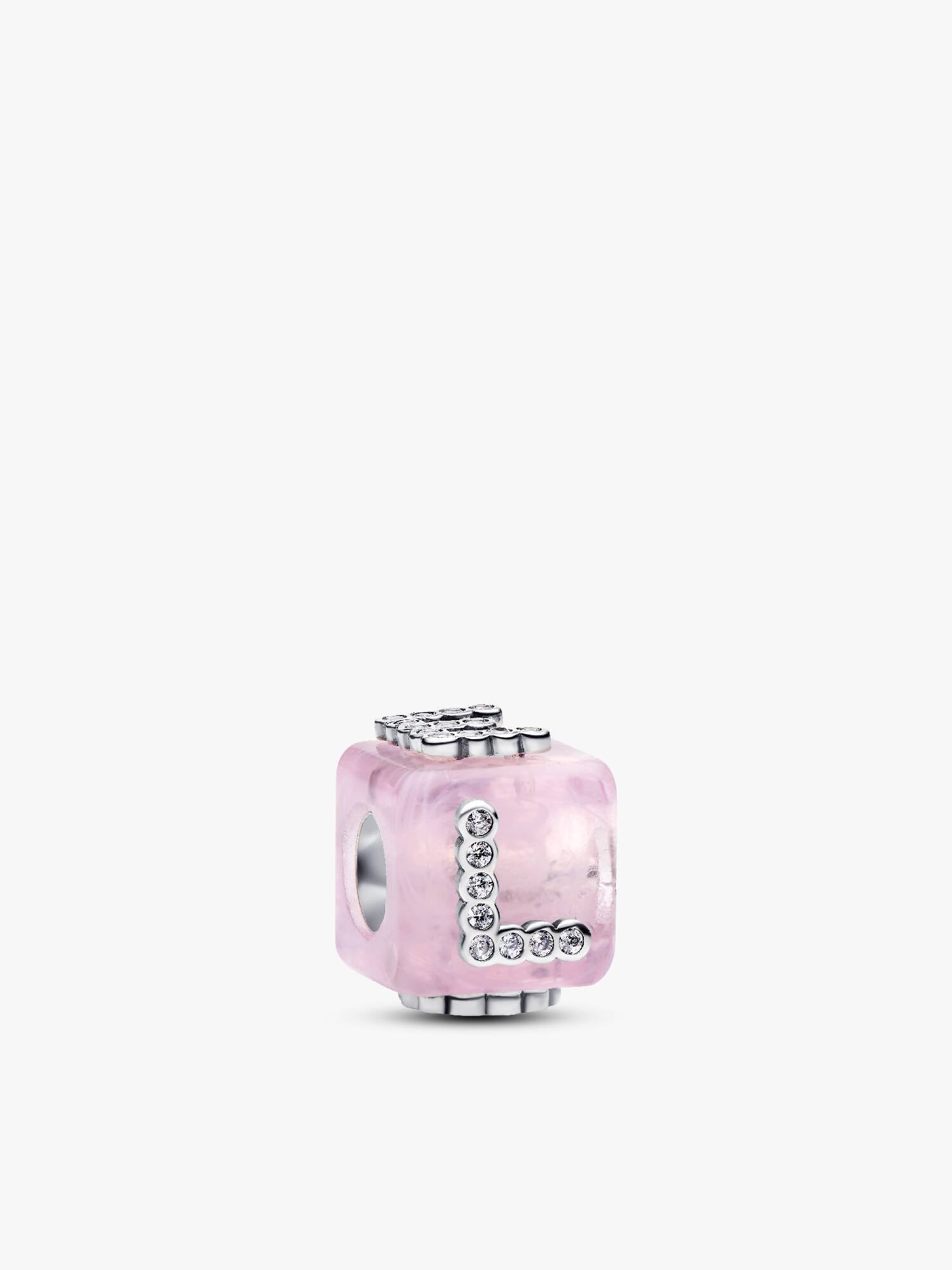 Rosa Love Cube-berlock i muranoglas