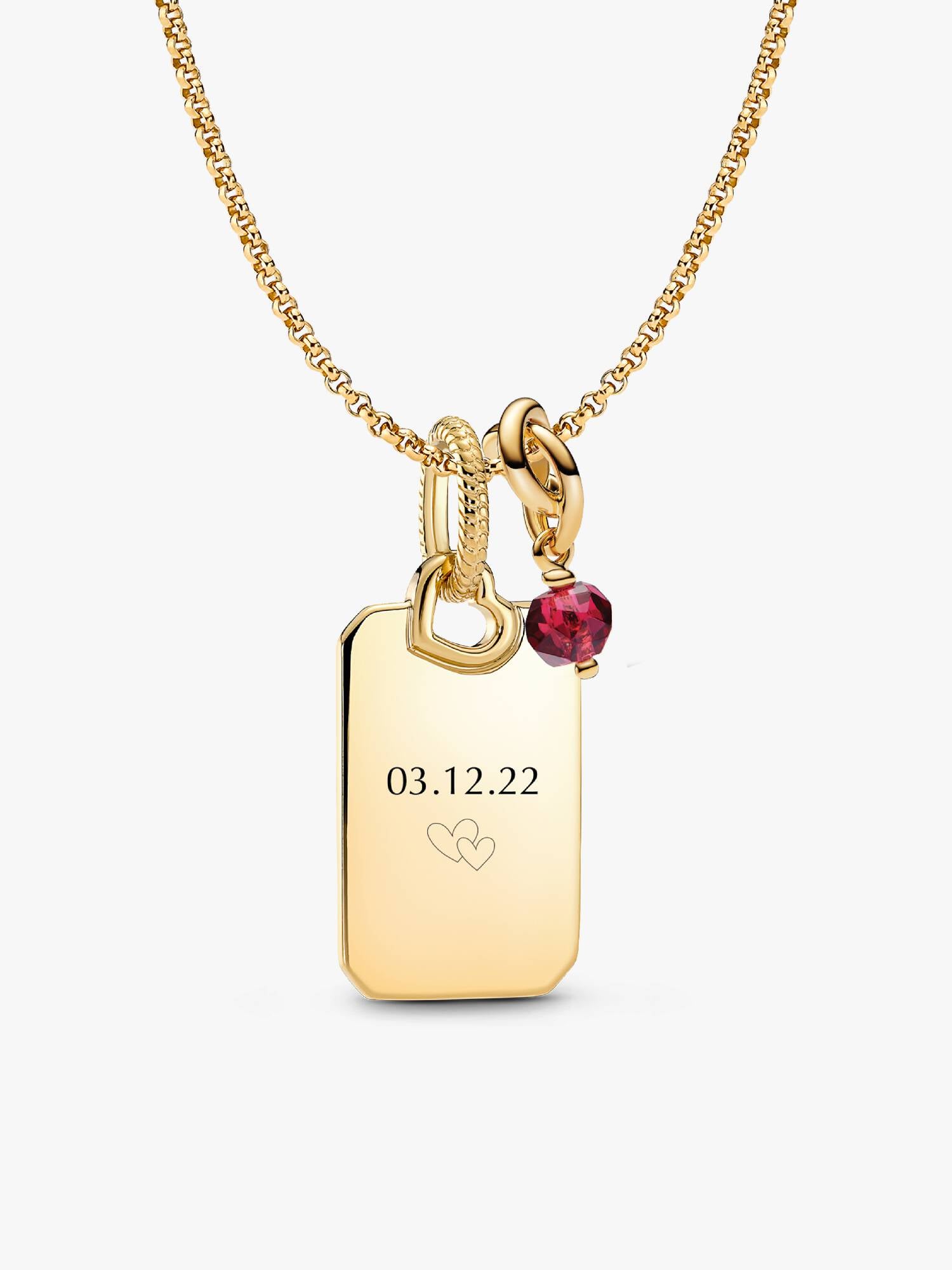 Juli Graverbar Hängande Berlock Halsband Set