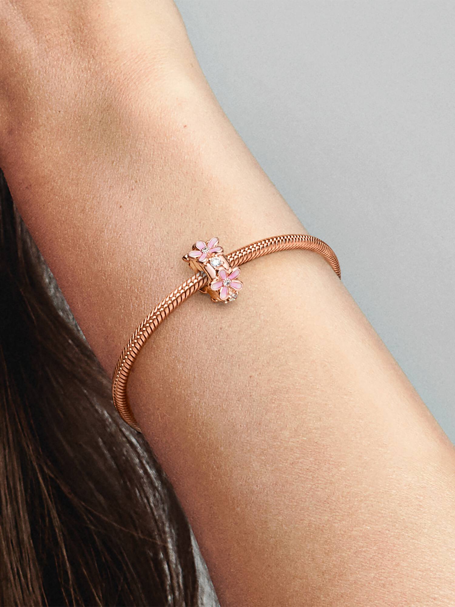 Clipberlock med rosa tusensköna
