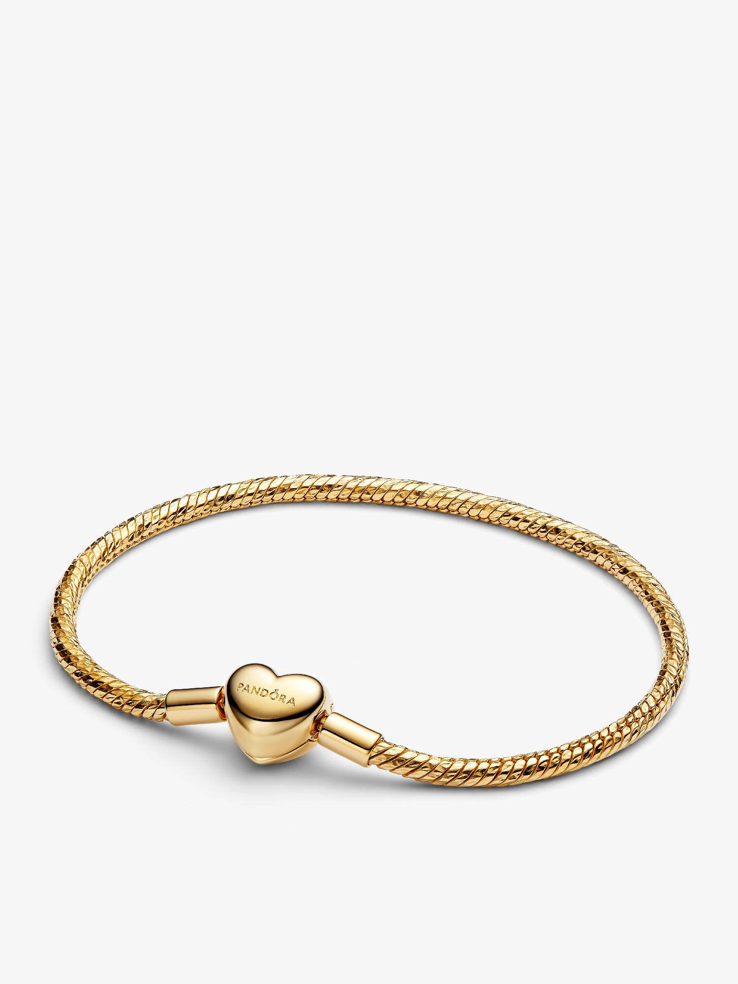 Facetterat ormkedjearmband med hjärtlås