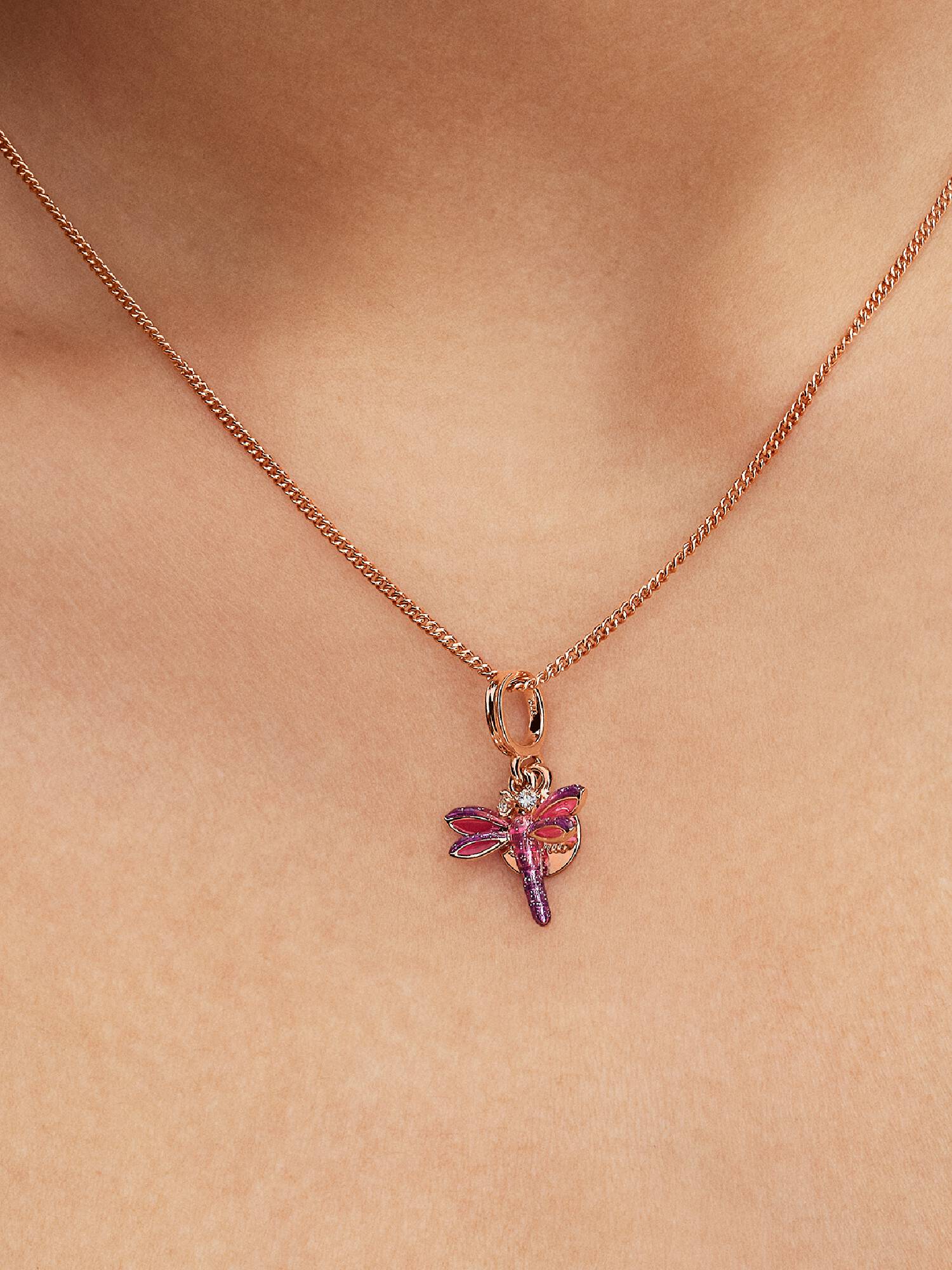 Dubbel hängberlock med en rosa trollslända