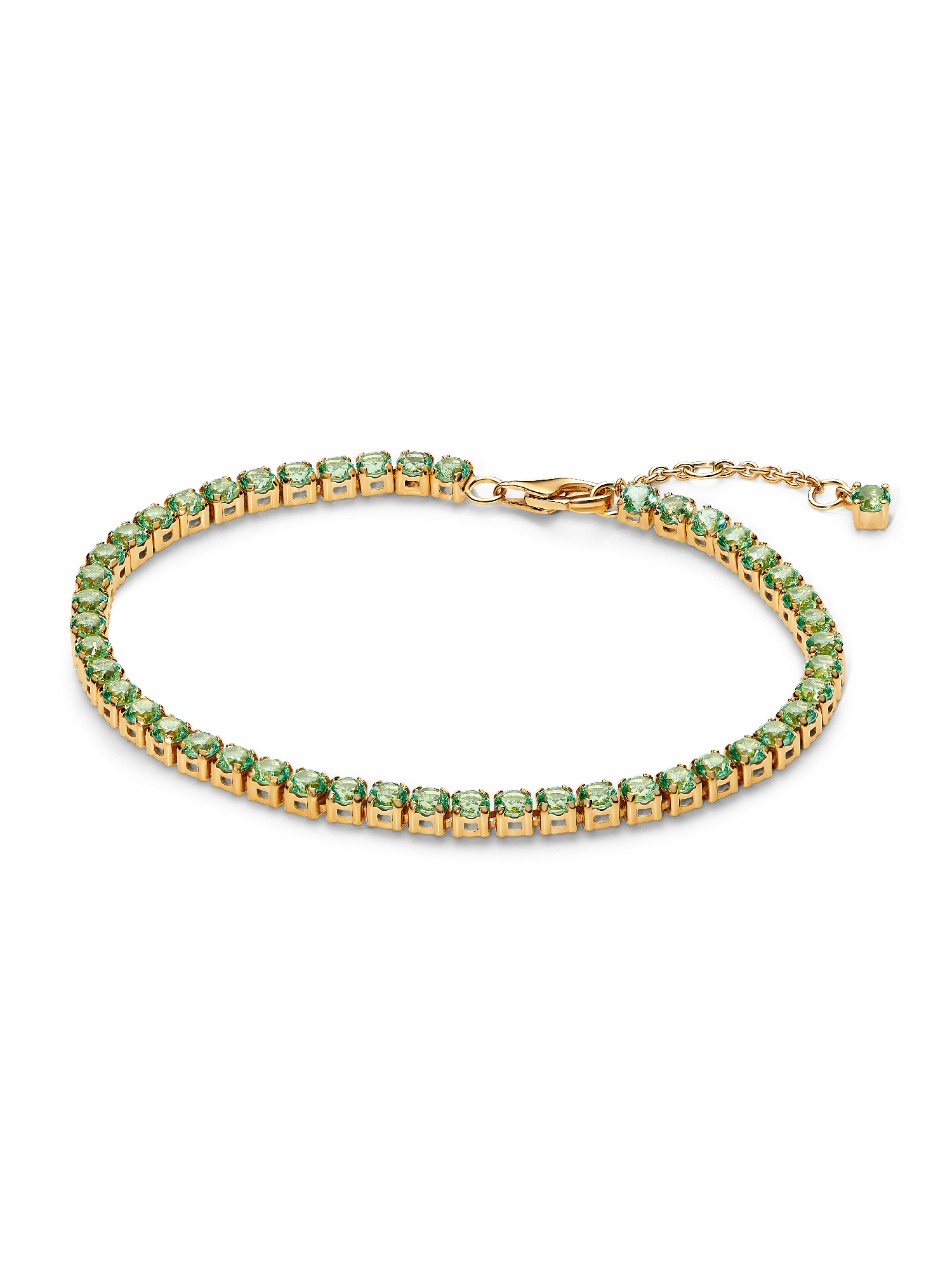 Glittrande grönt tennisarmband