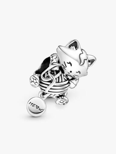 Kattunge och garnboll berlock