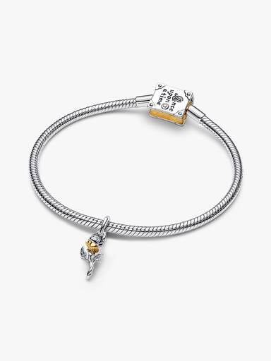 Disney Belle Enchanted Rose berlock med laboratorieodlad diamant
